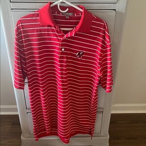 Peter Millar Red and White Striped University of Georgia (UGA) Polo
